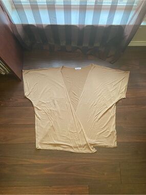 FREE TO LIVE Tan Caramel Cardigan Open Front Throw On Women XL